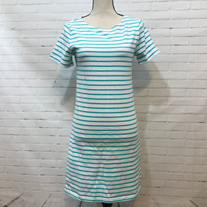 Joules Riviera Sailor Dress Teal White Stripe